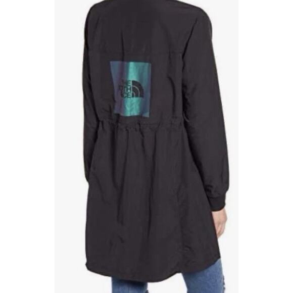 The North Face Womens Flybae Longline Rain Jacket Waterproof Black Nylon M *C6 - Picture 5 of 5